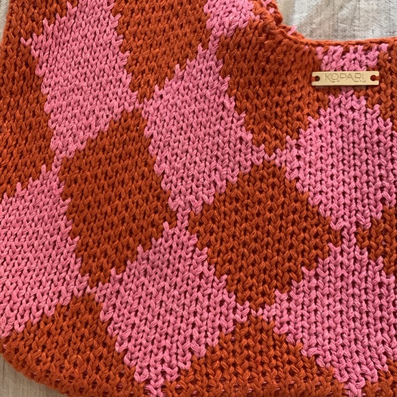 Geometric Knit Boho Hand Bag - Kopari - Picture 3 of 4